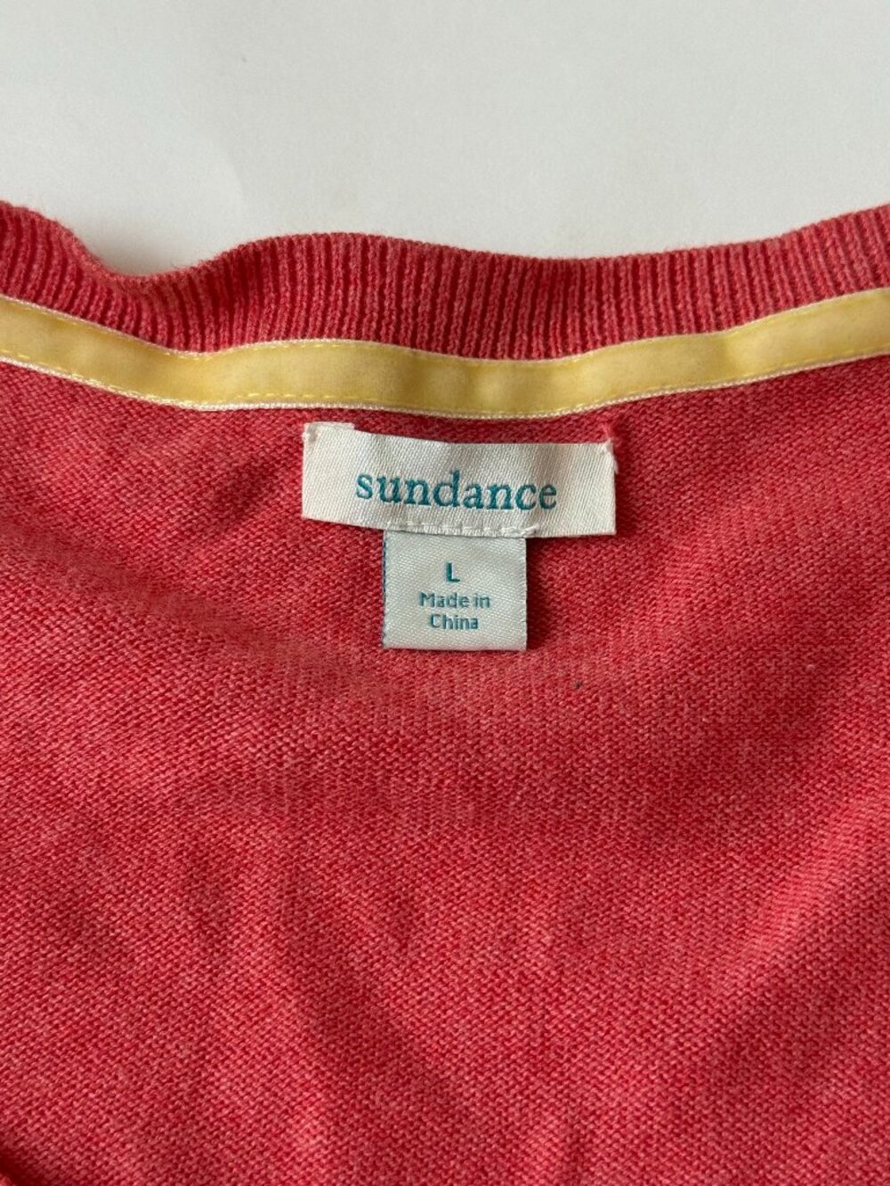 Sundance Womens L Embroidered Cardigan Sweater Floral Salmon pink Button Front - Picture 3 of 7